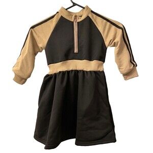 Shein Toddler Girls Fleece Sports Dress Size 5Y Black and Brown Knee Length